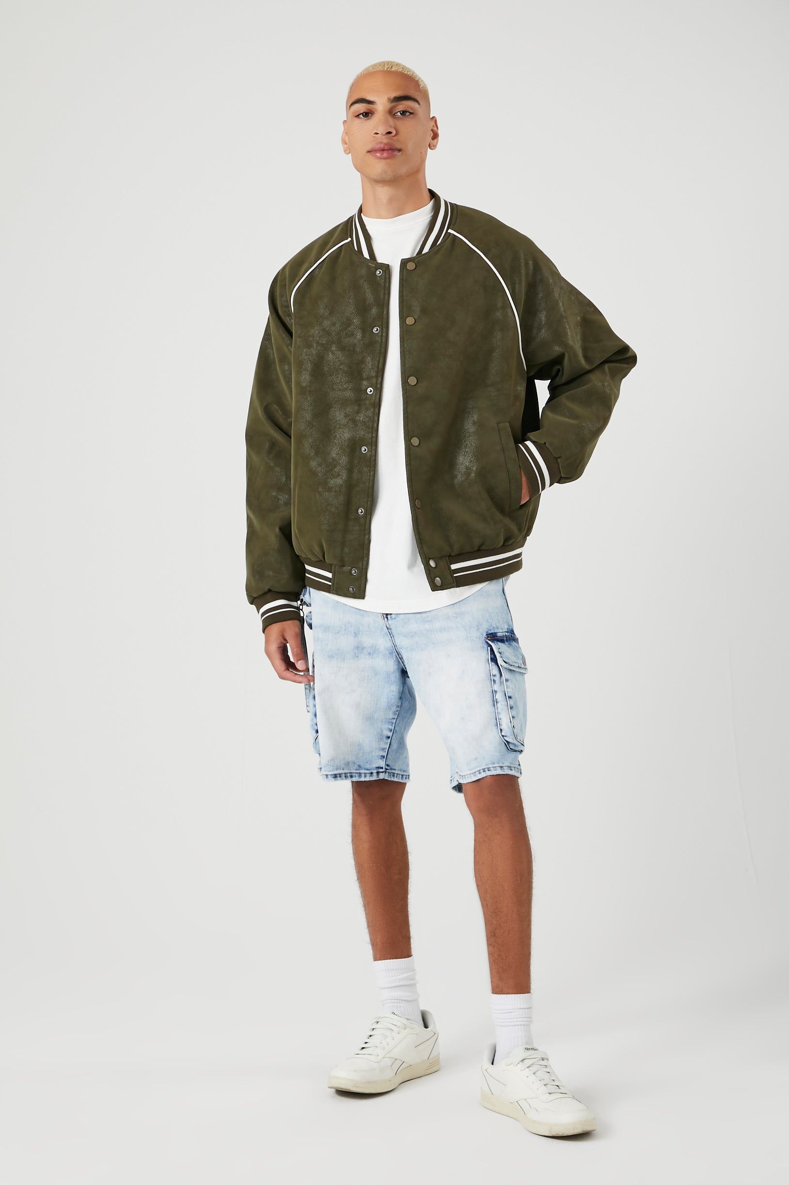 Blouson aviateur de style universitaire rayé sold by Urban Planet product image thumbnail 4