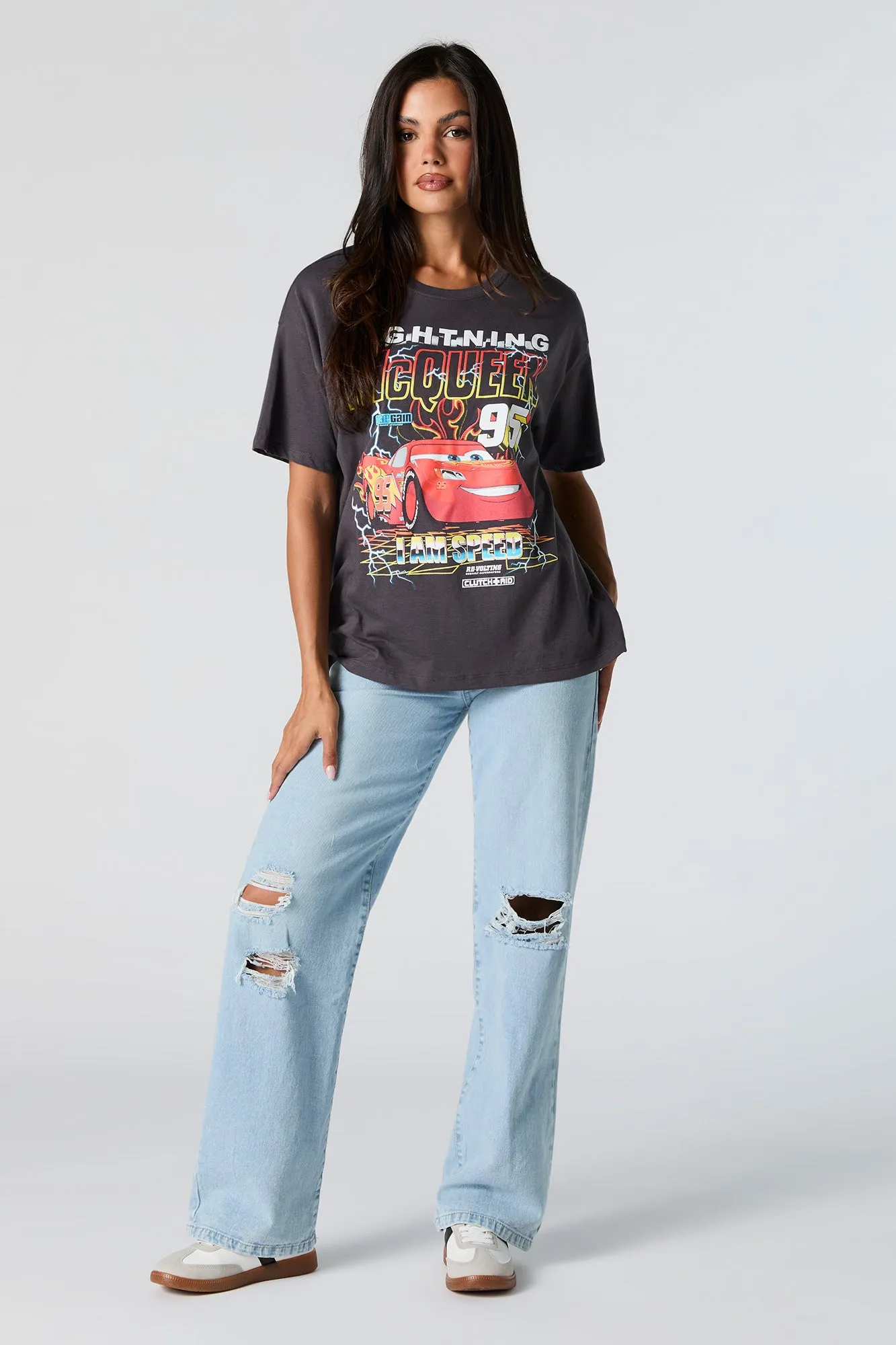 Lightning McQueen Graphic Boyfriend T-Shirt sold by Urban Planet product image thumbnail 2
