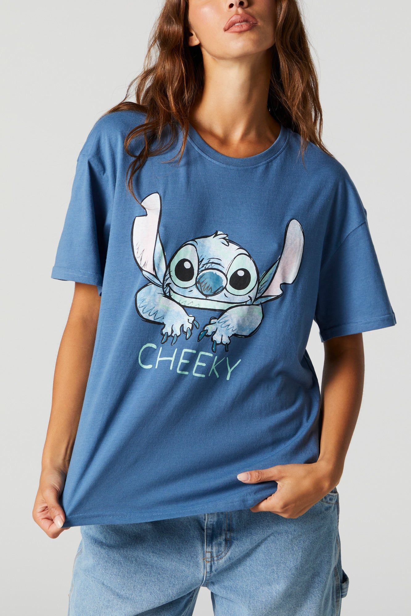 Cheeky Stitch Graphic Boyfriend T-Shirt sold by Urban Planet