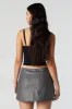 Faux-Leather Slit Mini Skort sold by Urban Planet