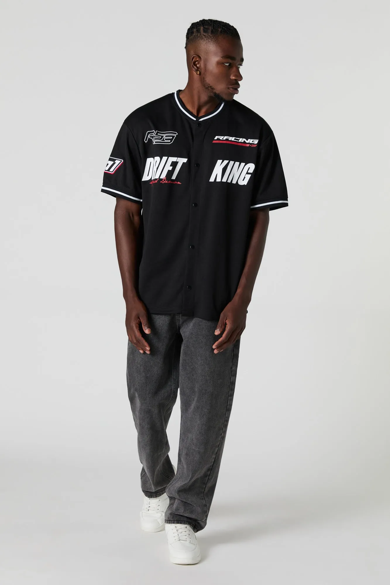 Jersey de baseball en filet à imprimé Drift King sold by Urban Planet product image thumbnail 3