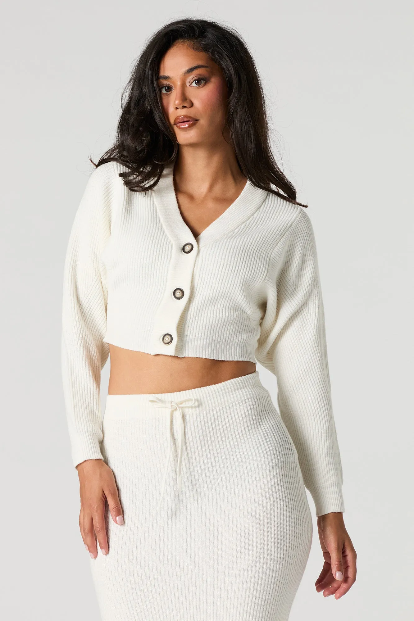 Ribbed Button Up Cardigan sold by Urban Planet