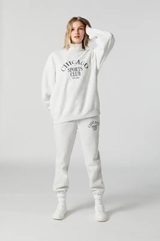 Chicago Embroidered Fleece Jogger sold by Urban Planet