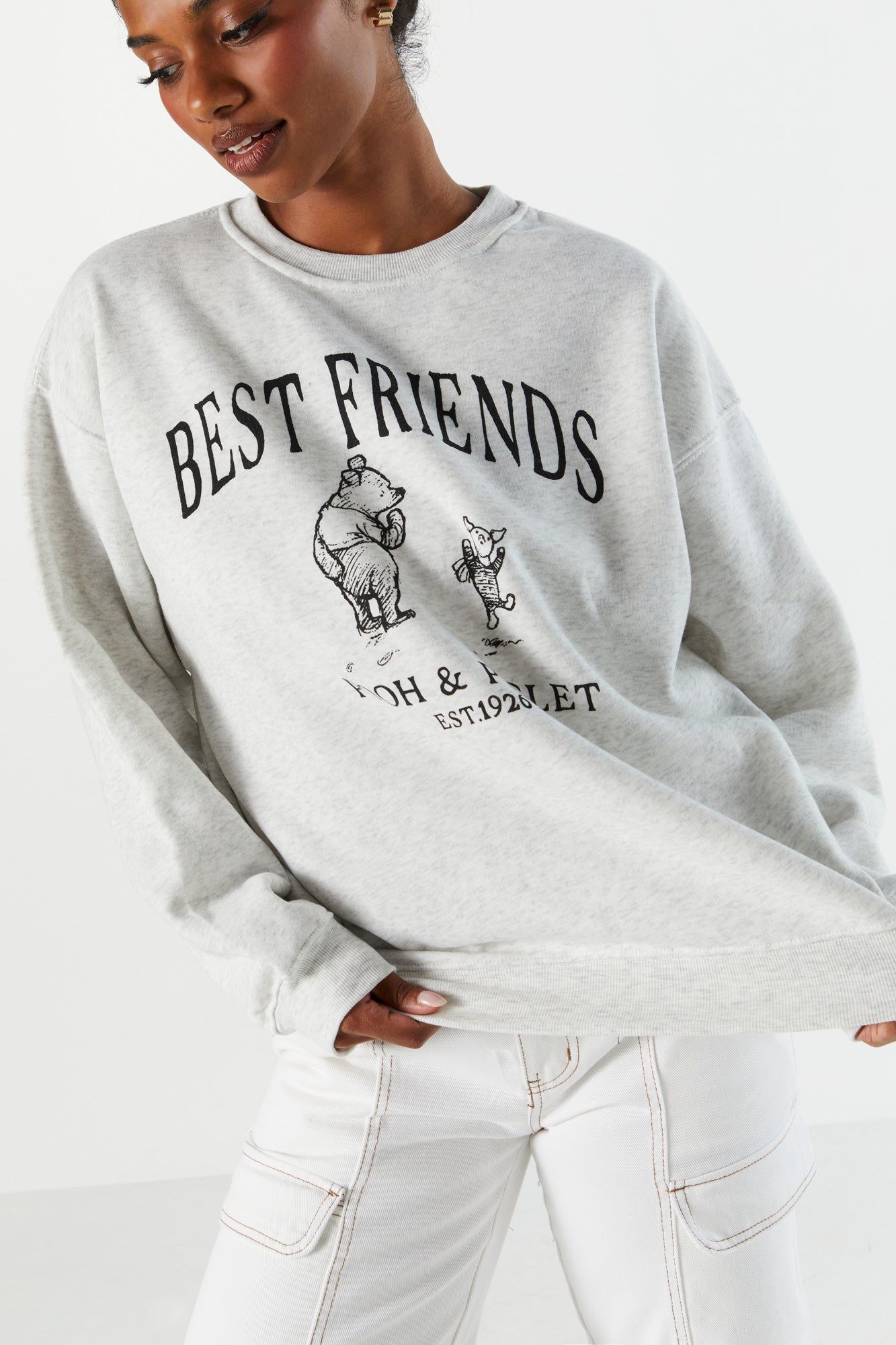 Pooh and Piglet Graphic Fleece Sweatshirt sold by Urban Planet product image thumbnail 2