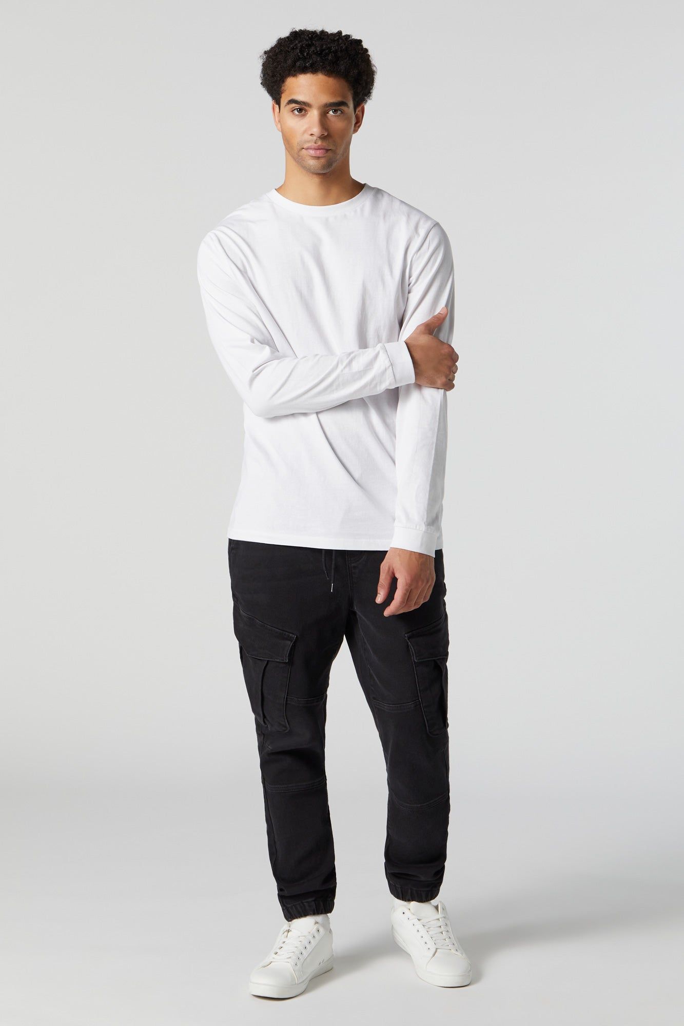 Black Wash Denim Cargo Jogger sold by Urban Planet product image thumbnail 3