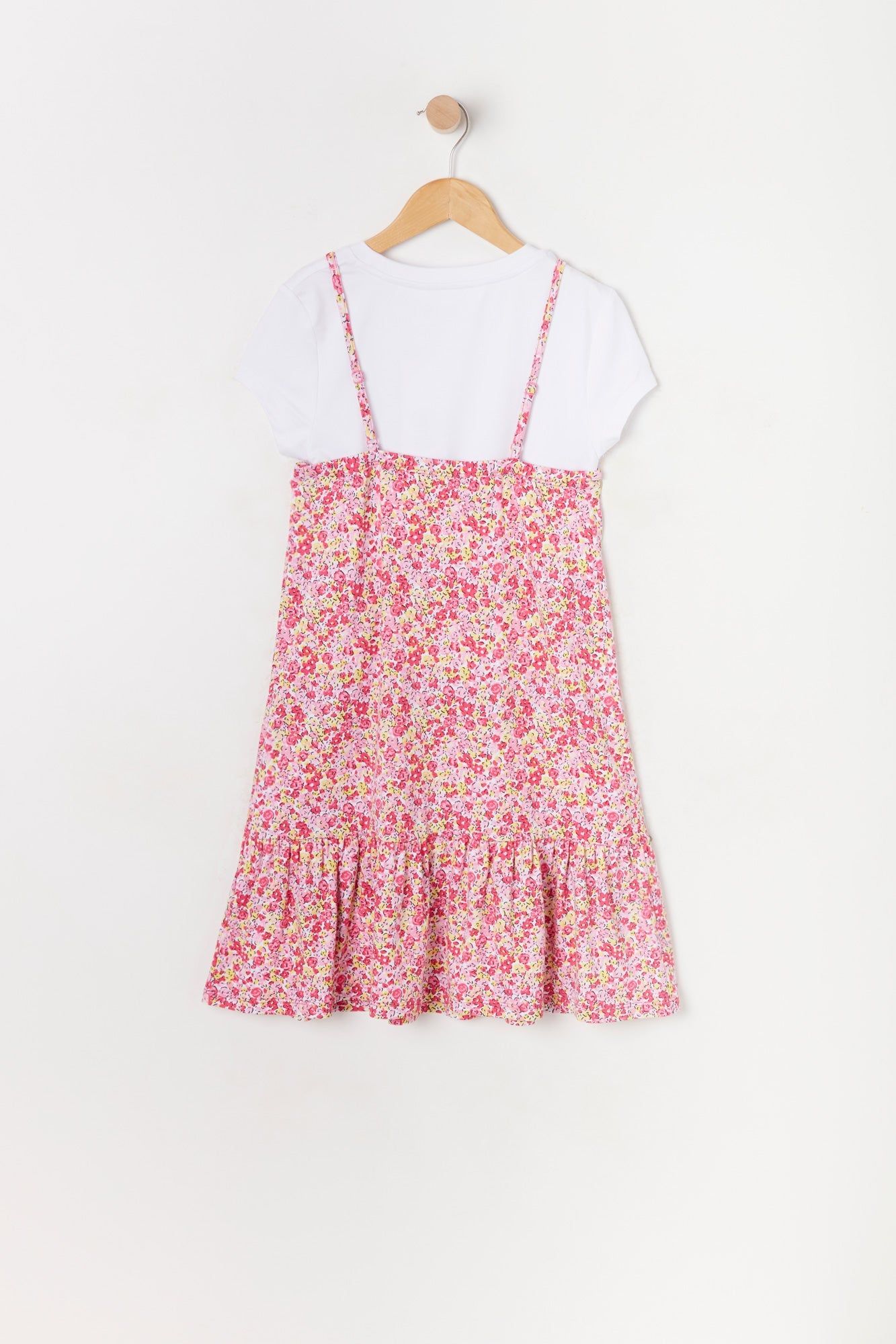 Girls Pink Floral 2-Piece T-Shirt Dress sold by Urban Planet product image thumbnail 2