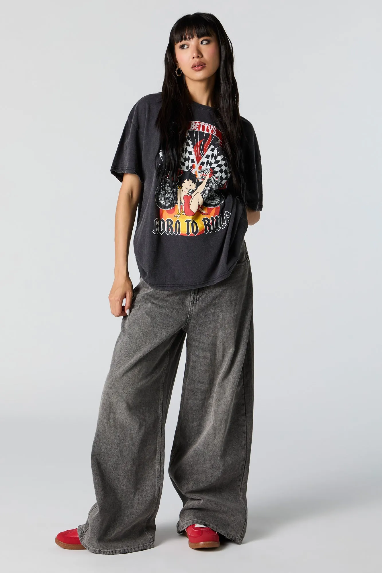 Betty's Born to Ride Graphic Boyfriend T-Shirt sold by Urban Planet product image thumbnail 2