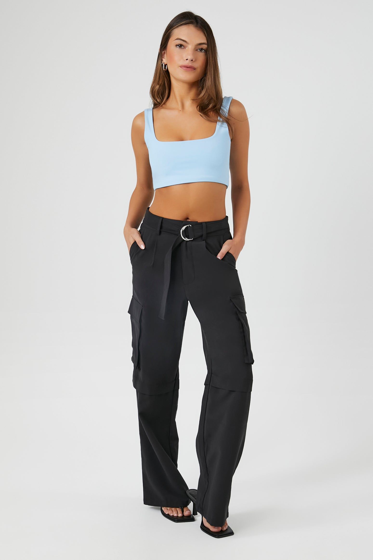 Belted Wide Leg Cargo Pant sold by Urban Planet