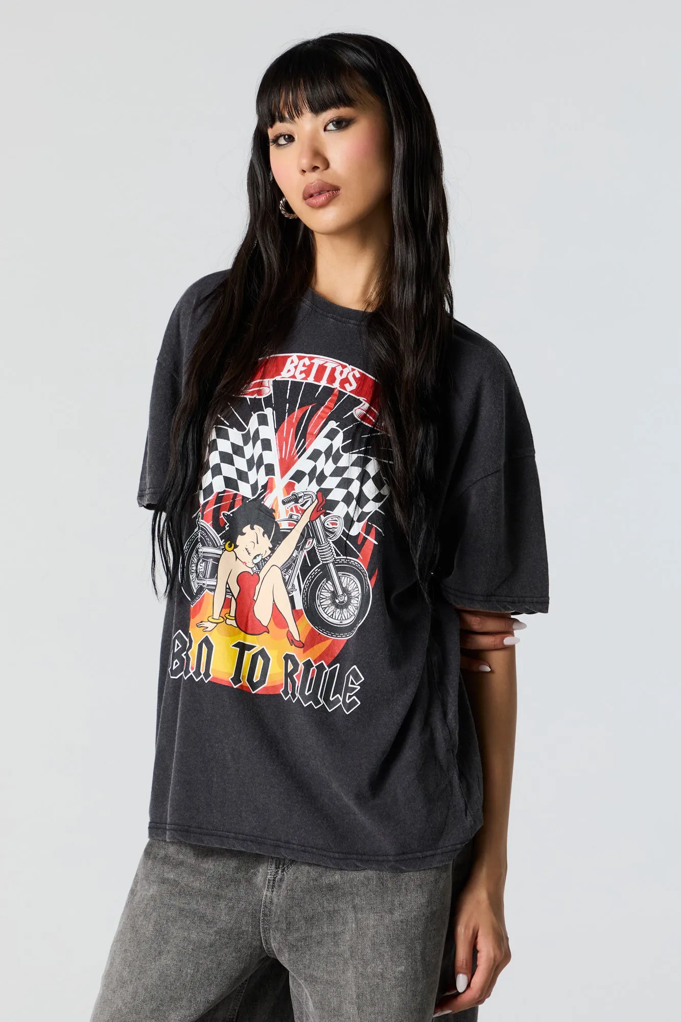 Betty's Born to Ride Graphic Boyfriend T-Shirt sold by Urban Planet