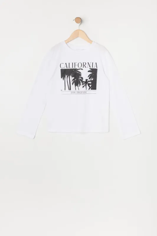 Girls California Graphic Long Sleeve Top sold by Urban Planet
