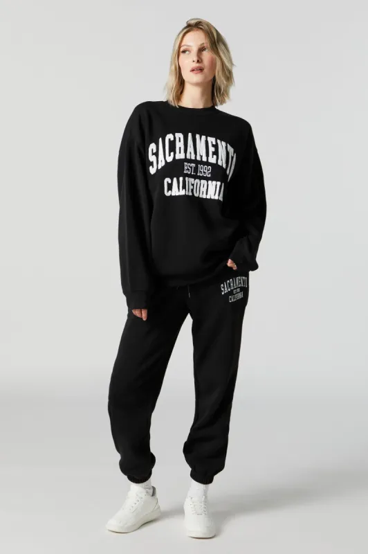 Sacramento Embroidered Fleece Jogger sold by Urban Planet