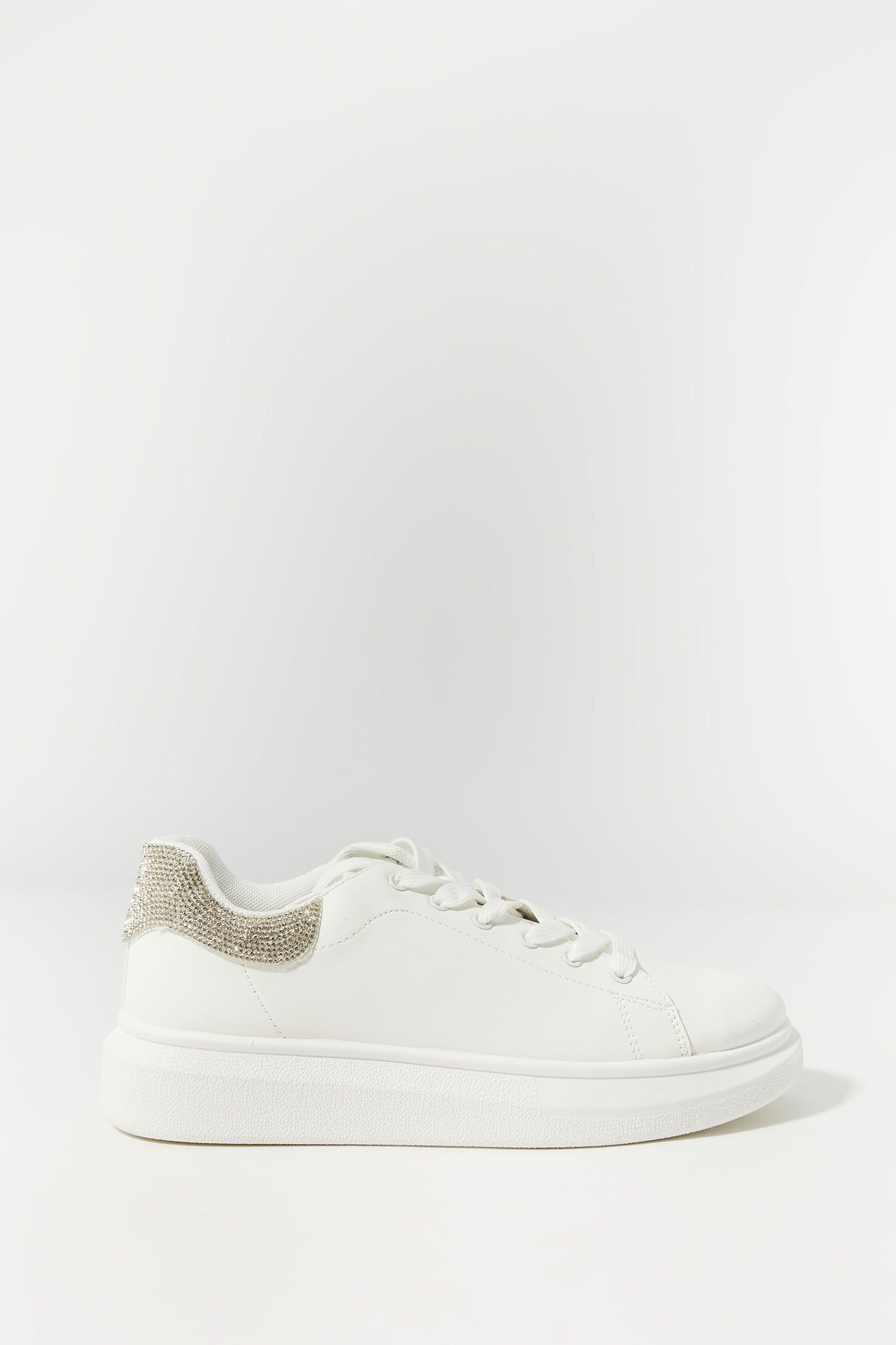 Rhinestone Heel Platform Lace Up Sneaker sold by Urban Planet