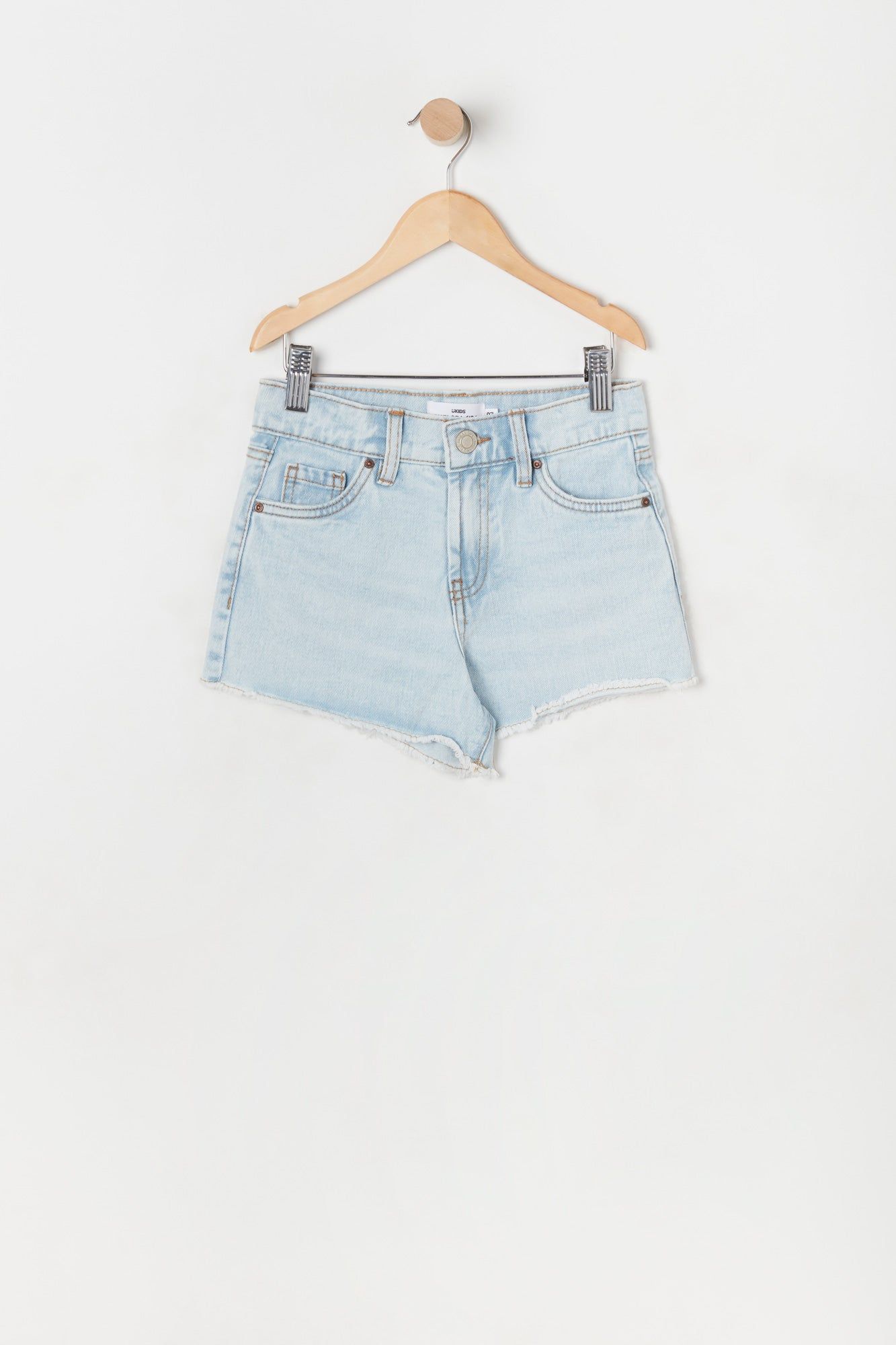 Girls Chelsea High-Rise Vintage Rip Light Wash Short sold by Urban Planet