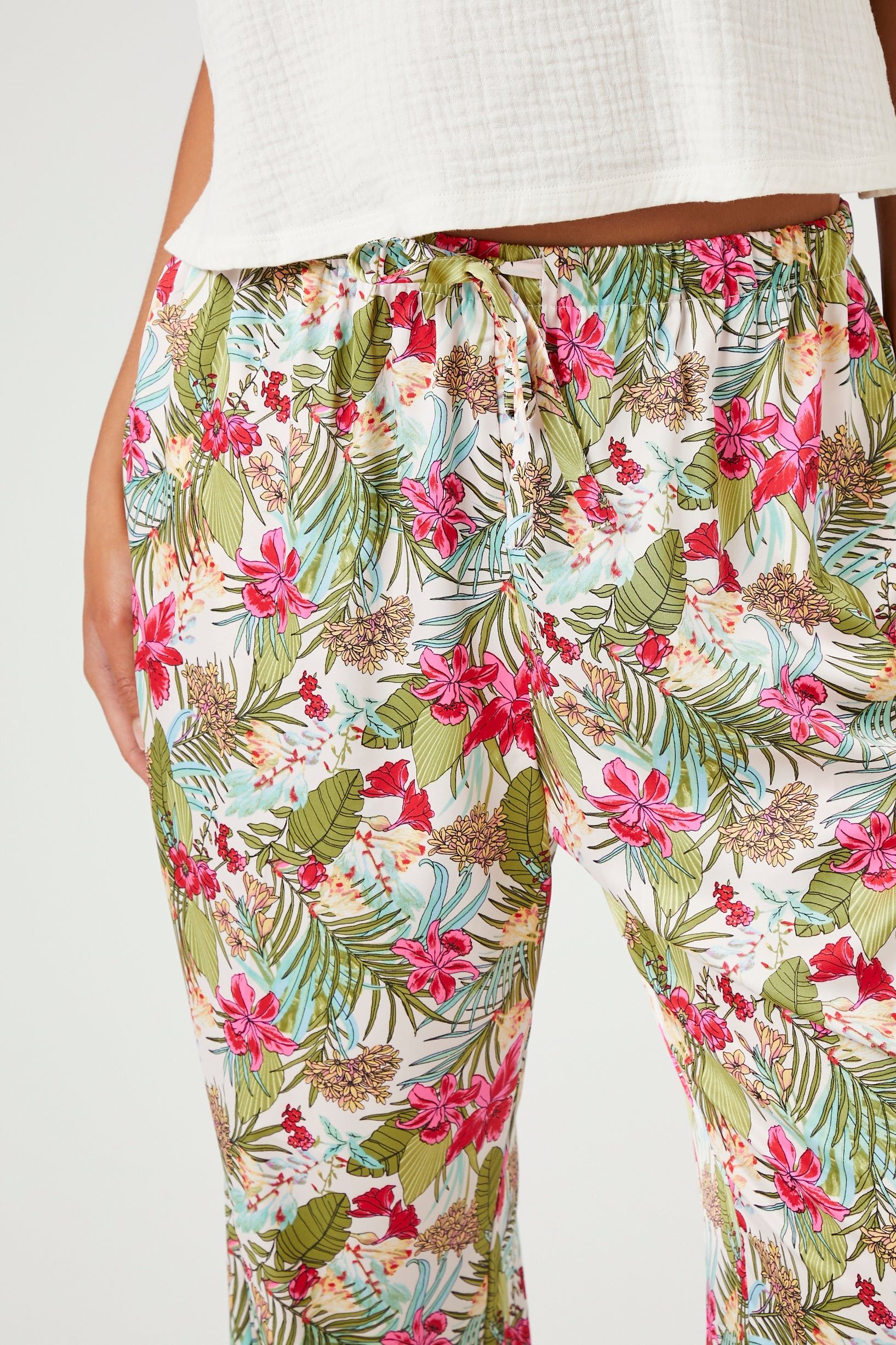 Satin Tropical Print Pajama Pant sold by Urban Planet product image thumbnail 4