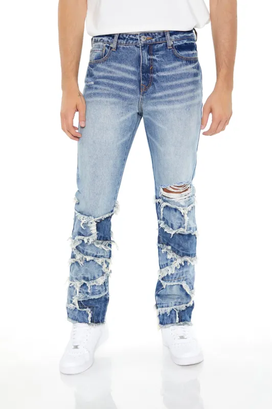 Frayed Patchwork Slim Jean sold by Urban Planet