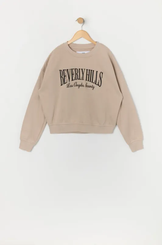 Chandail en molleton avec motif brodé Beverly Hills pour fille sold by Urban Planet