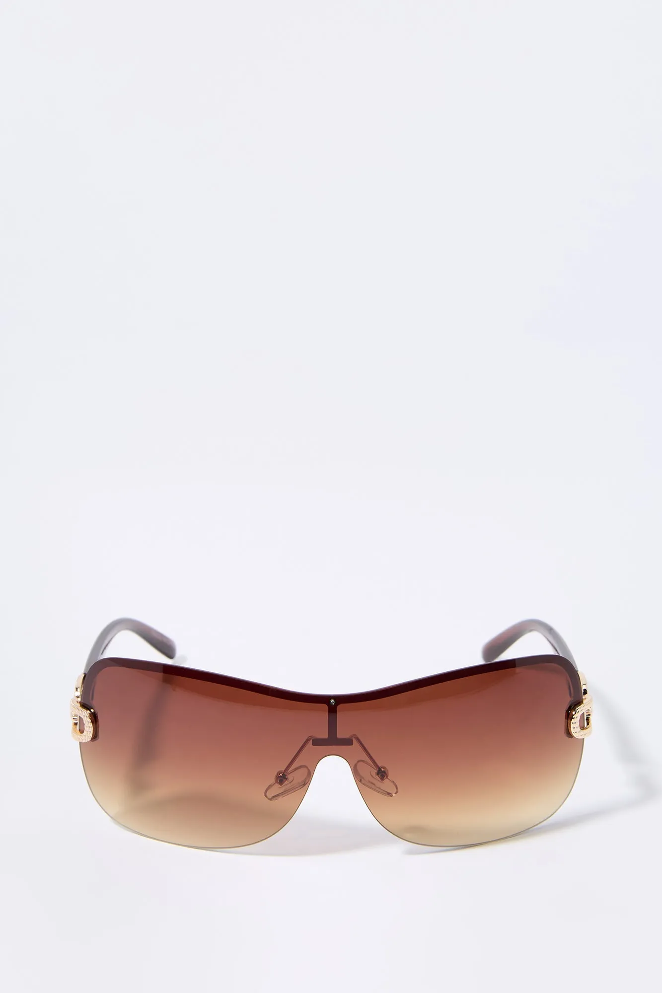 Coloured Rimless Shield Sunglasses sold by Urban Planet