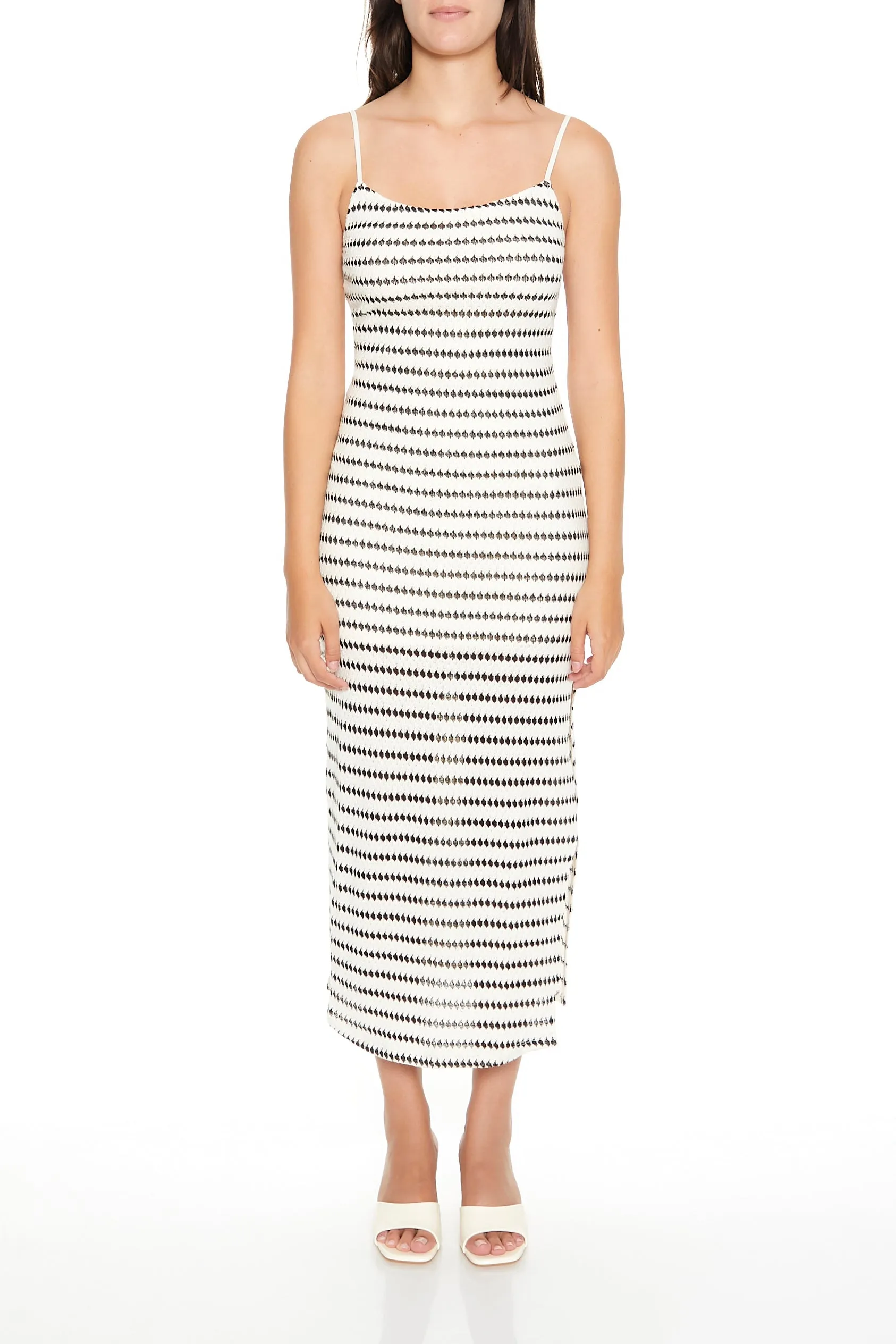 Robe midi moulante imprimée avec fente sold by Urban Planet