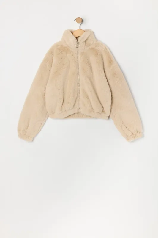 Blouson en peluche avec fermeture à glissière pour fille sold by Urban Planet