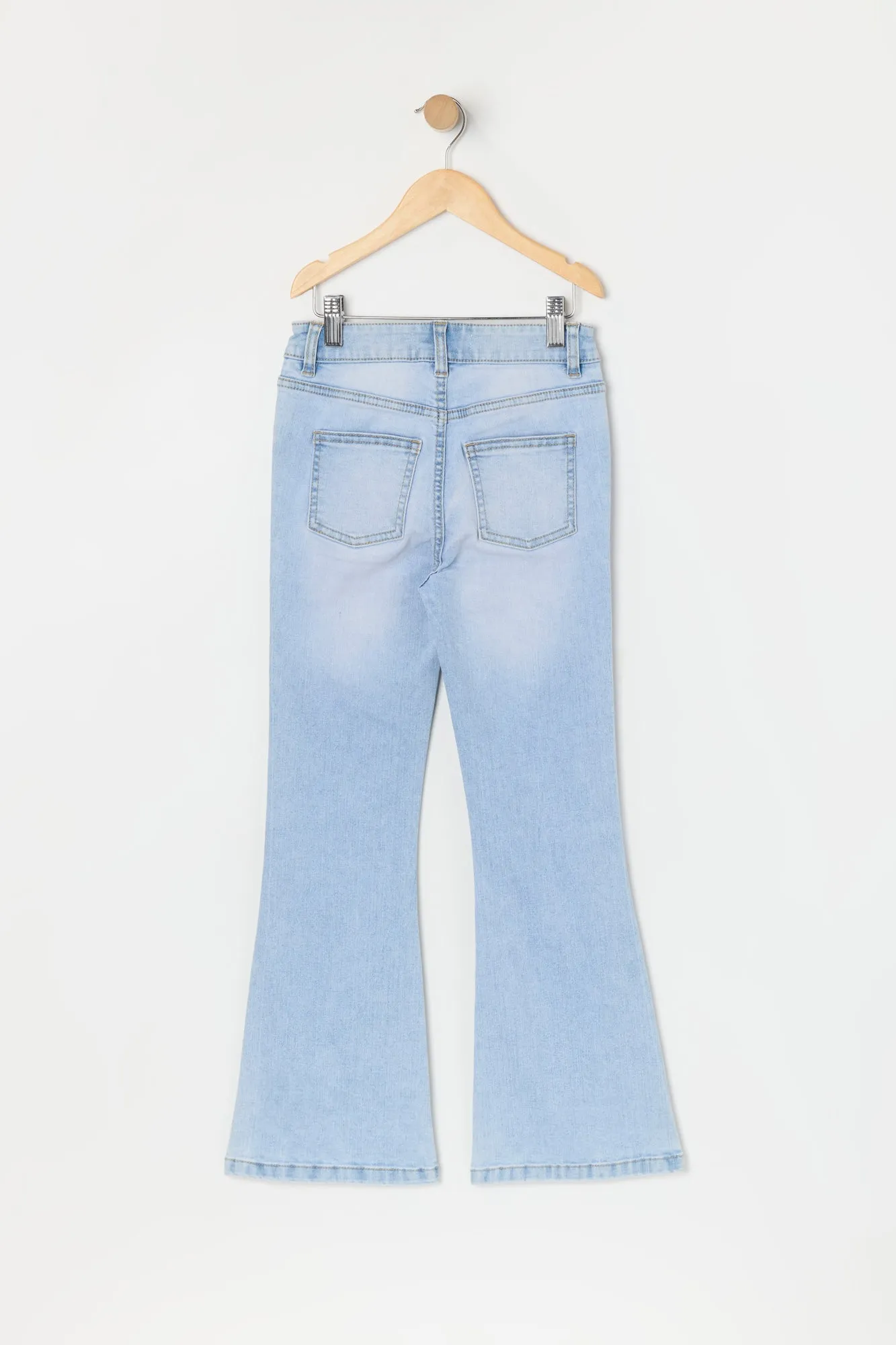 Girls Light Wash High Rise Flare Jean sold by Urban Planet product image thumbnail 2