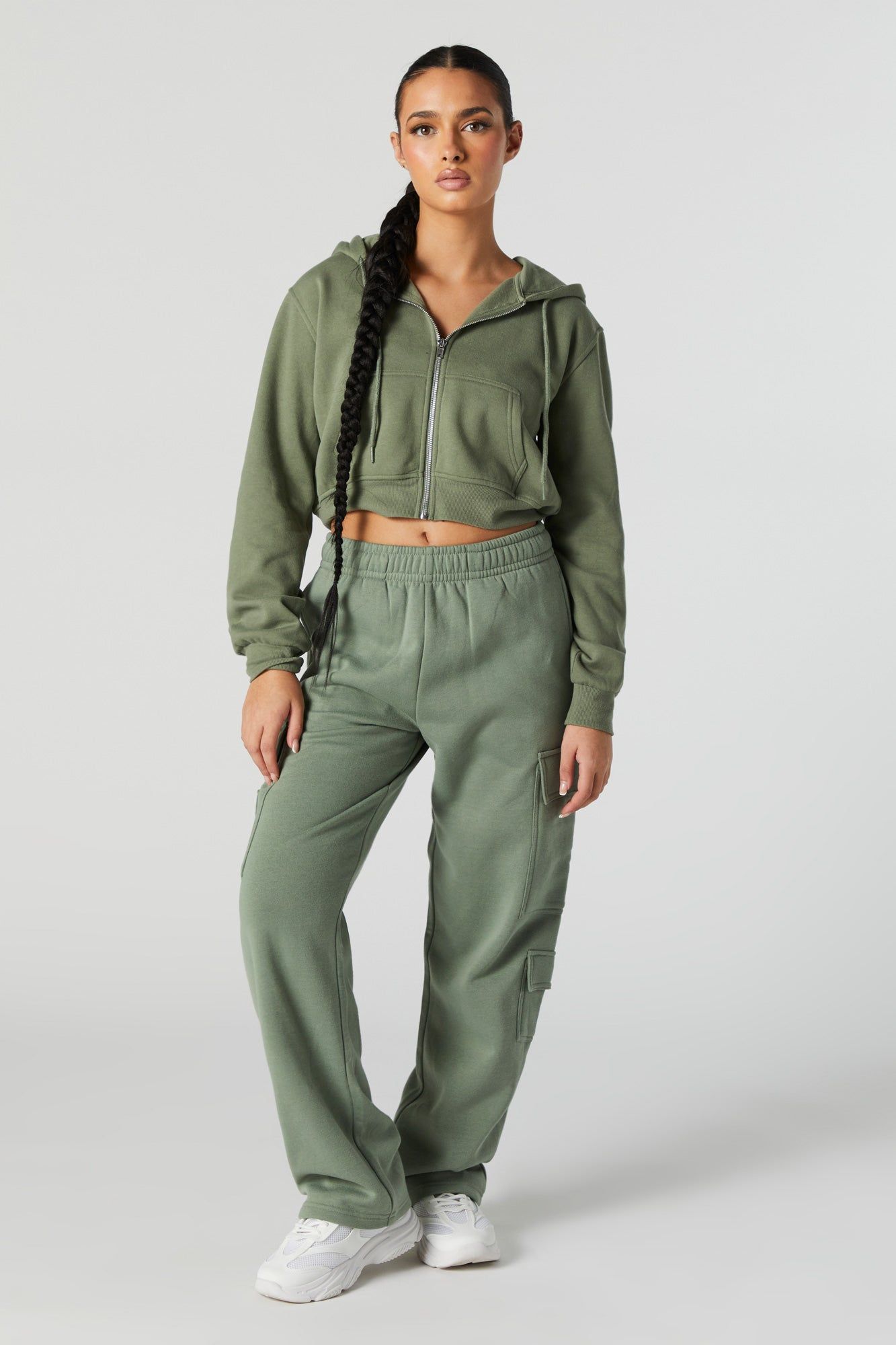 Fleece Wide Leg Cargo Jogger sold by Urban Planet