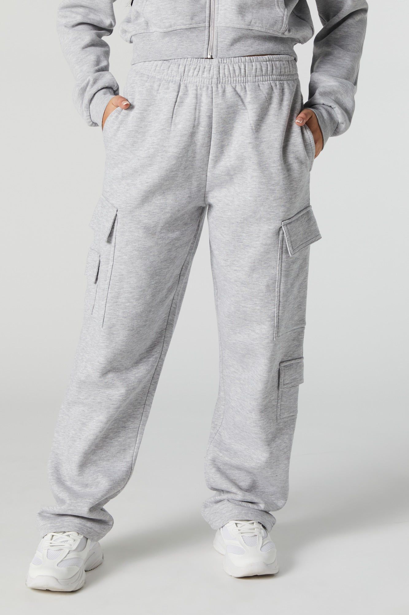 Fleece Wide Leg Cargo Jogger sold by Urban Planet product image thumbnail 5