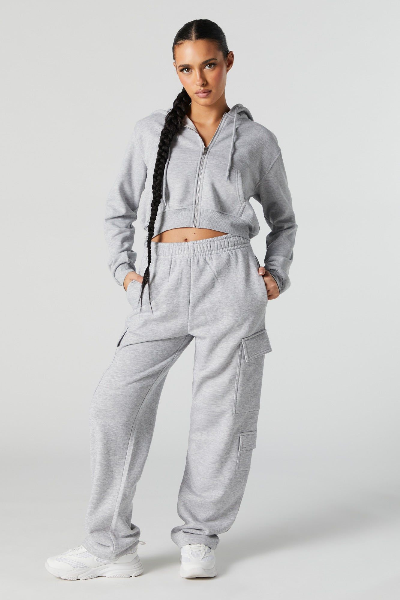 Fleece Wide Leg Cargo Jogger sold by Urban Planet product image thumbnail 4