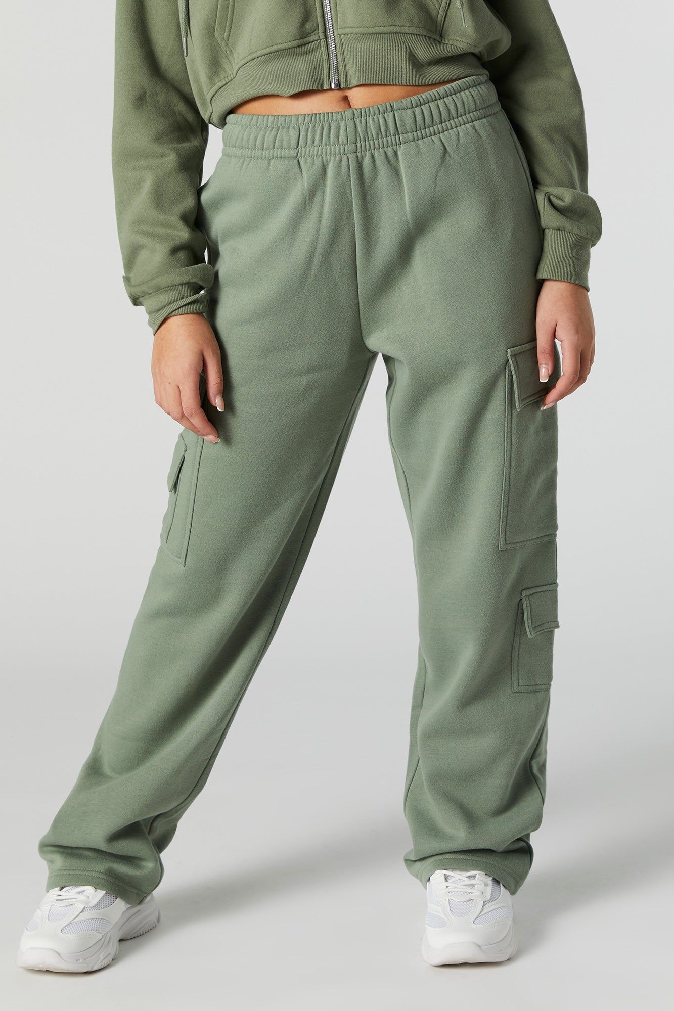 Fleece Wide Leg Cargo Jogger sold by Urban Planet product image thumbnail 2