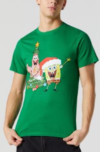 SpongeBob and Patrick Xmas Graphic T-Shirt sold by Urban Planet