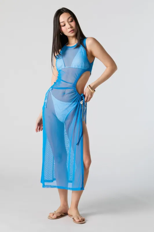 Robe midi couvre-maillot en filet avec ouverture en goutte sold by Urban Planet