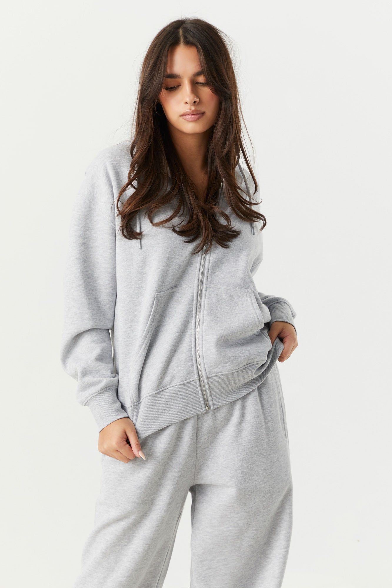 Fleece Oversized Zip-Up Hoodie sold by Urban Planet product image thumbnail 7