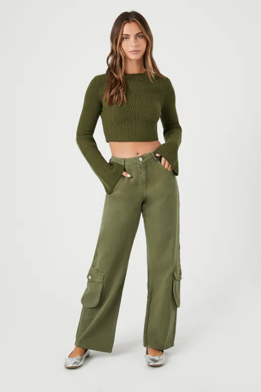 Twill Straight Leg Cargo Pant sold by Urban Planet