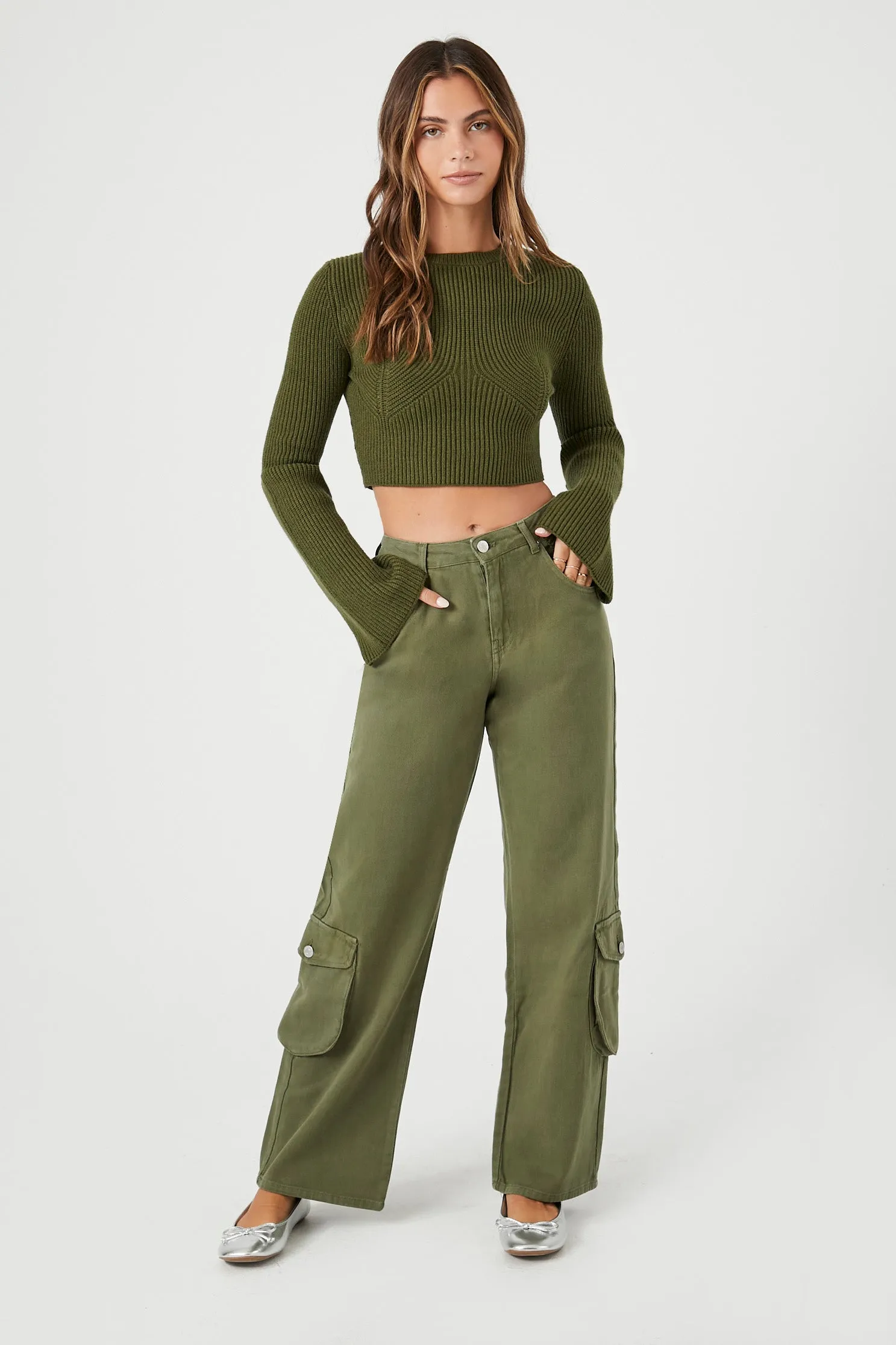 Twill Straight Leg Cargo Pant sold by Urban Planet