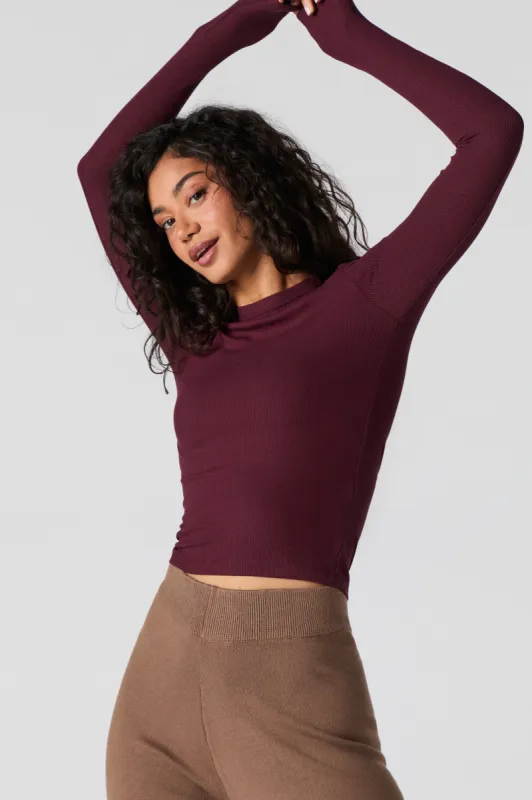 Ribbed Crewneck Long Sleeve Top sold by Urban Planet