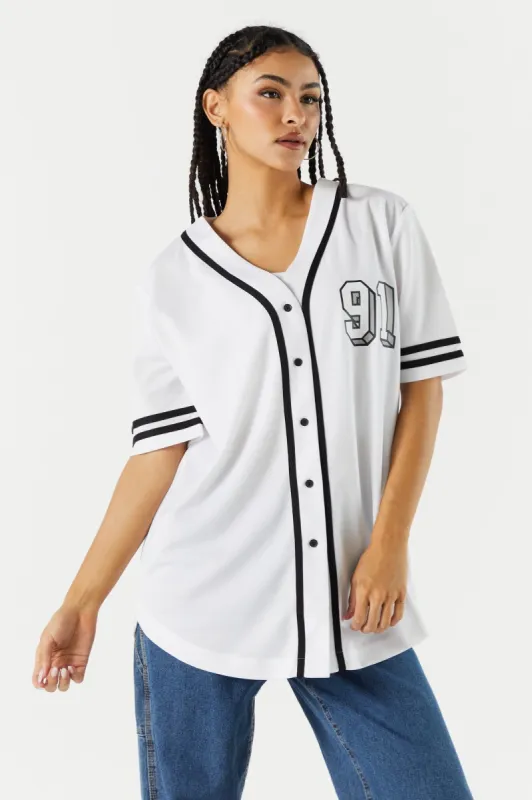 Jersey de baseball à imprimé 91 sold by Urban Planet