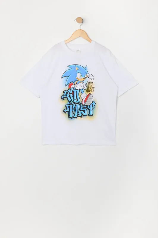 T-shirt à imprimé Sonic Speed Go Fast pour garçons sold by Urban Planet