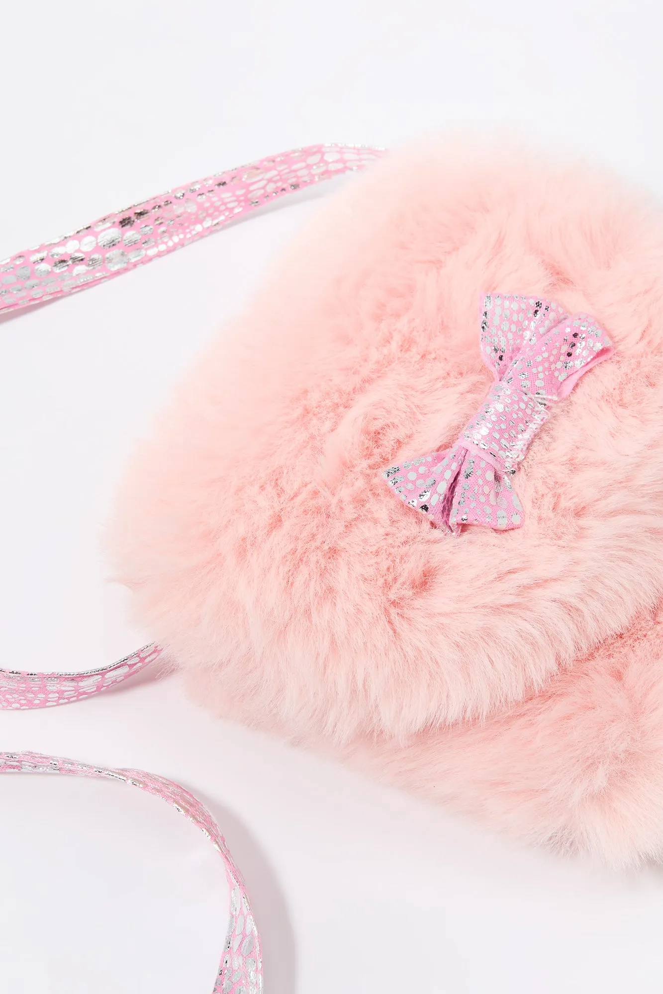 Girls Plush Bow Crossbody Purse sold by Urban Planet product image thumbnail 2