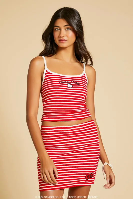 Hello Kitty Embroidered Striped Cami made by Forever 21