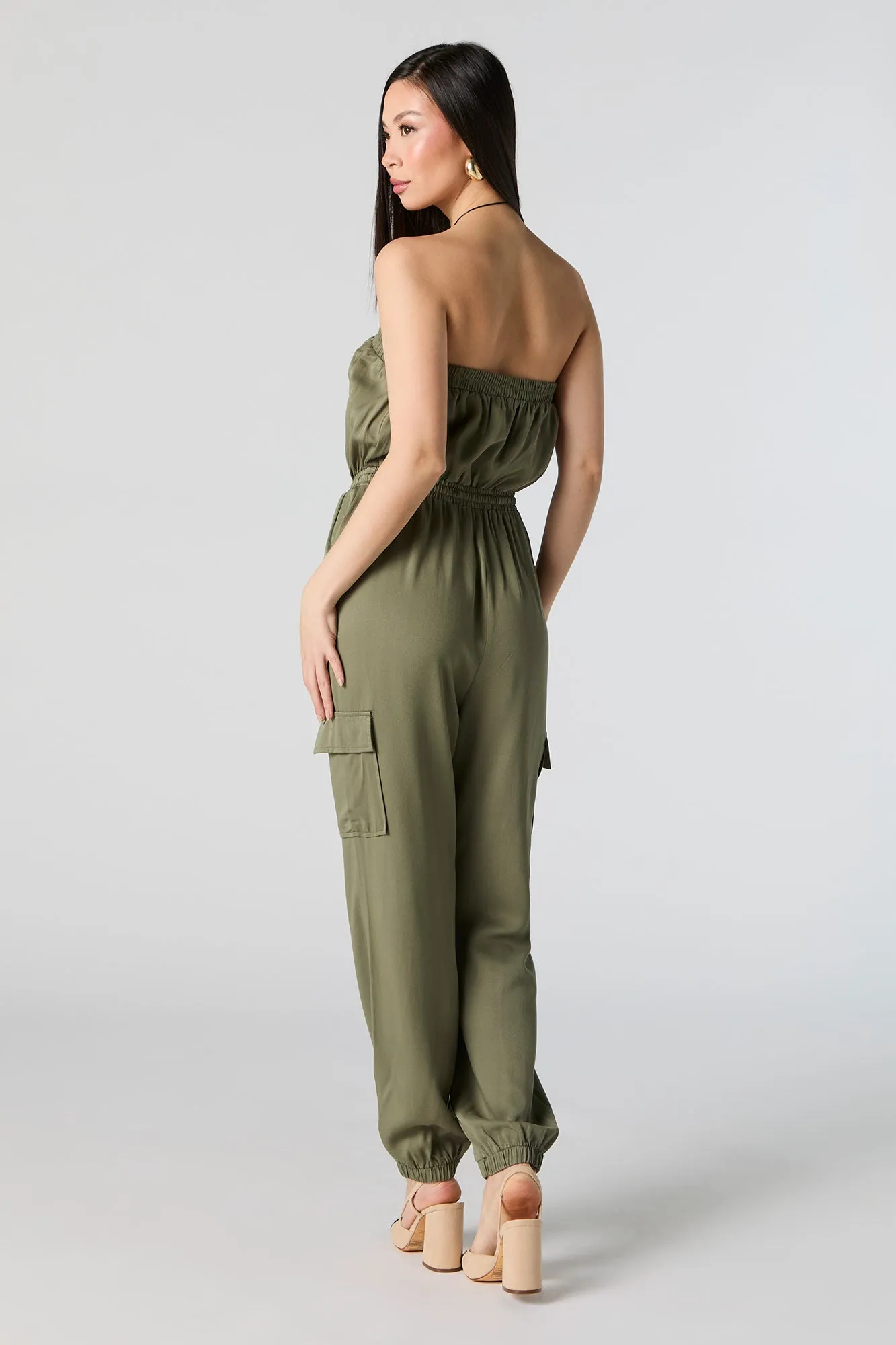 Drawstring Strapless Cargo Jumpsuit sold by Urban Planet product image thumbnail 3