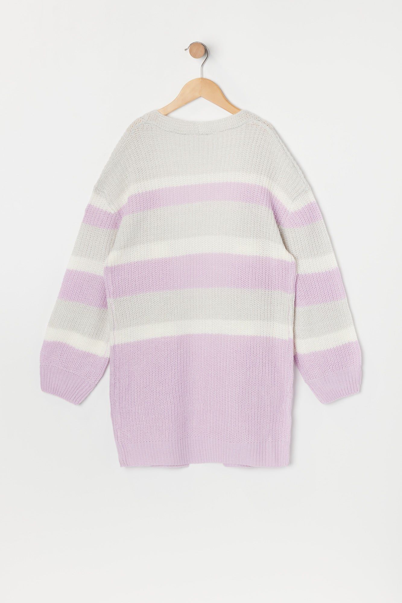 Girls Striped Waffle Knit Cardigan sold by Urban Planet product image thumbnail 4
