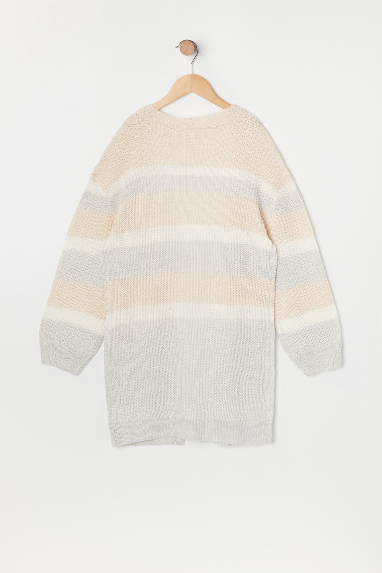 Girls Striped Waffle Knit Cardigan sold by Urban Planet product image thumbnail 2
