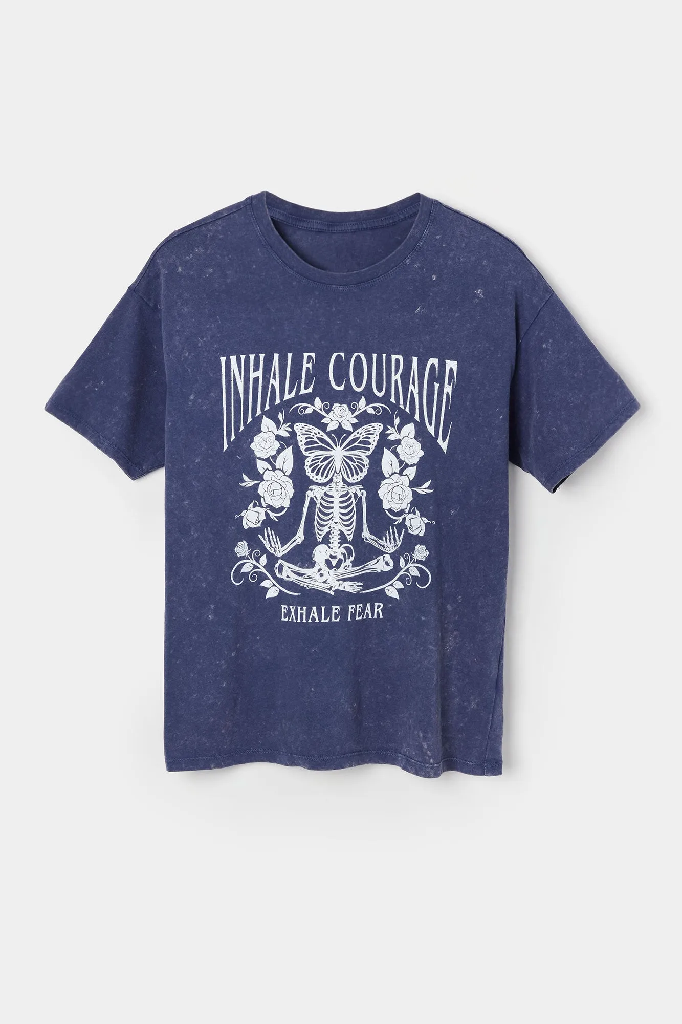 Inhale Courage Graphic Washed Boyfriend T-Shirt sold by Urban Planet product image thumbnail 4