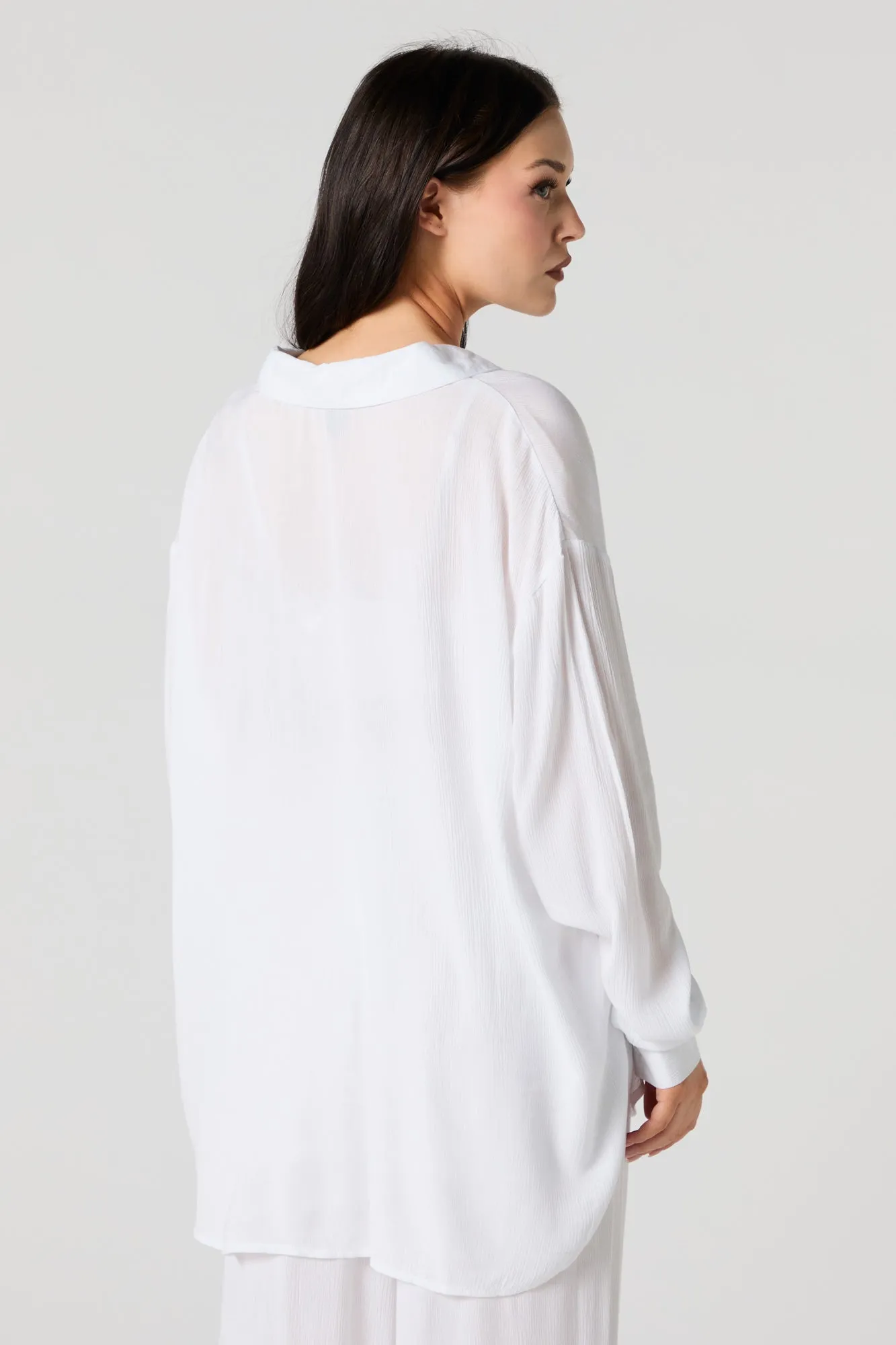 Textured Oversized Button-Up Top sold by Urban Planet product image thumbnail 2