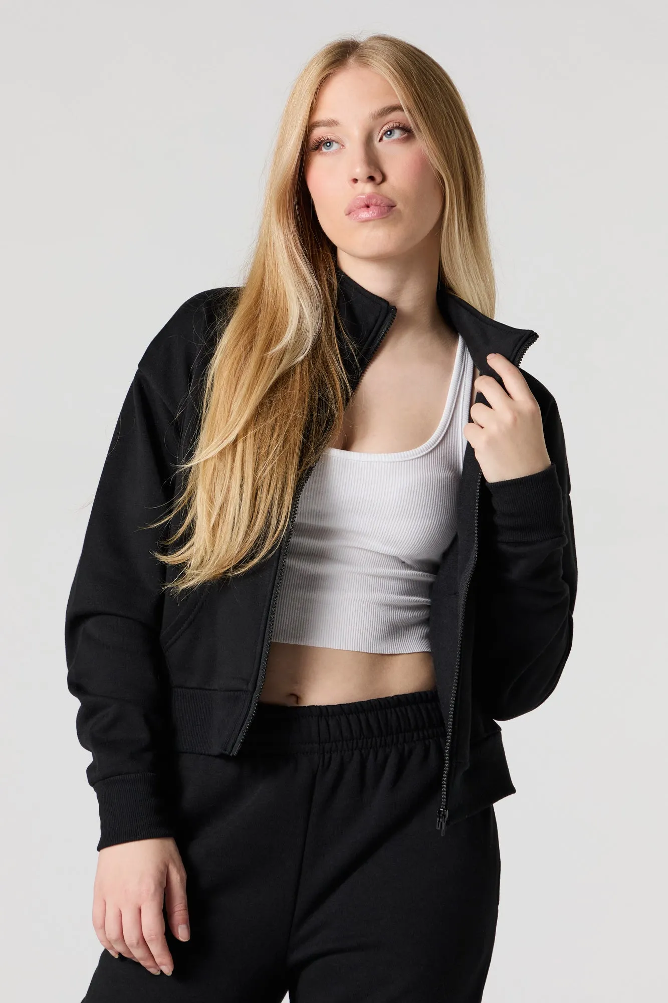 Fleece Zip-Up Sweatshirt sold by Urban Planet