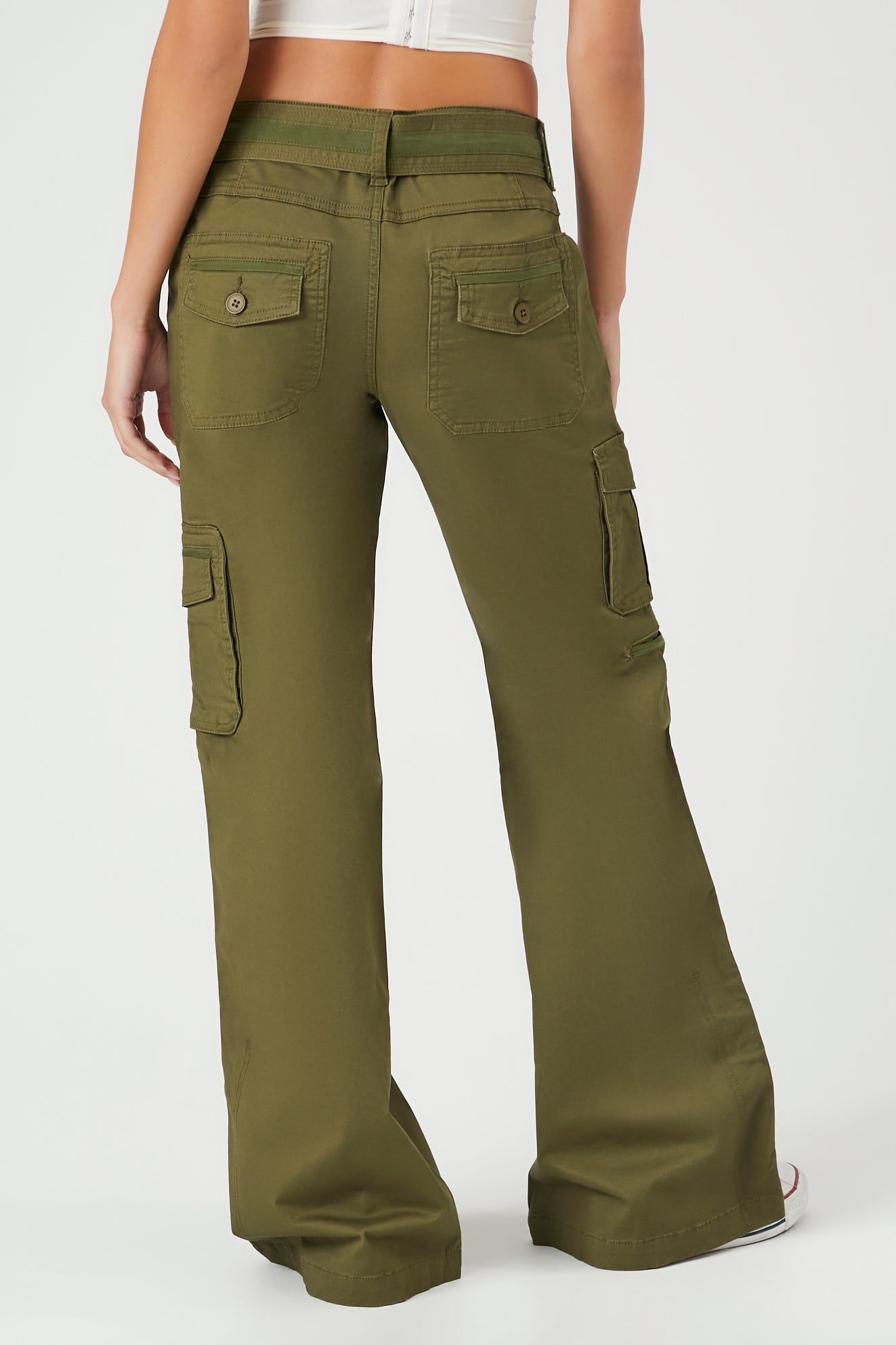 Pantalon cargo à jambe évasée en popeline à taille haute sold by Urban Planet product image thumbnail 3