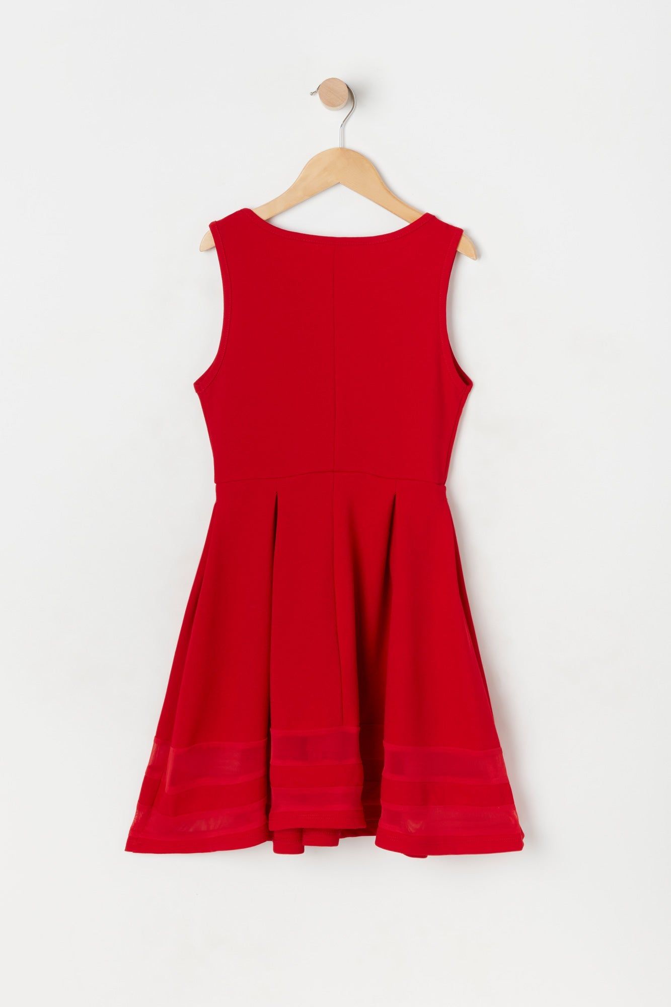 Girls Red Mesh Stripe A-Line Dress sold by Urban Planet product image thumbnail 2