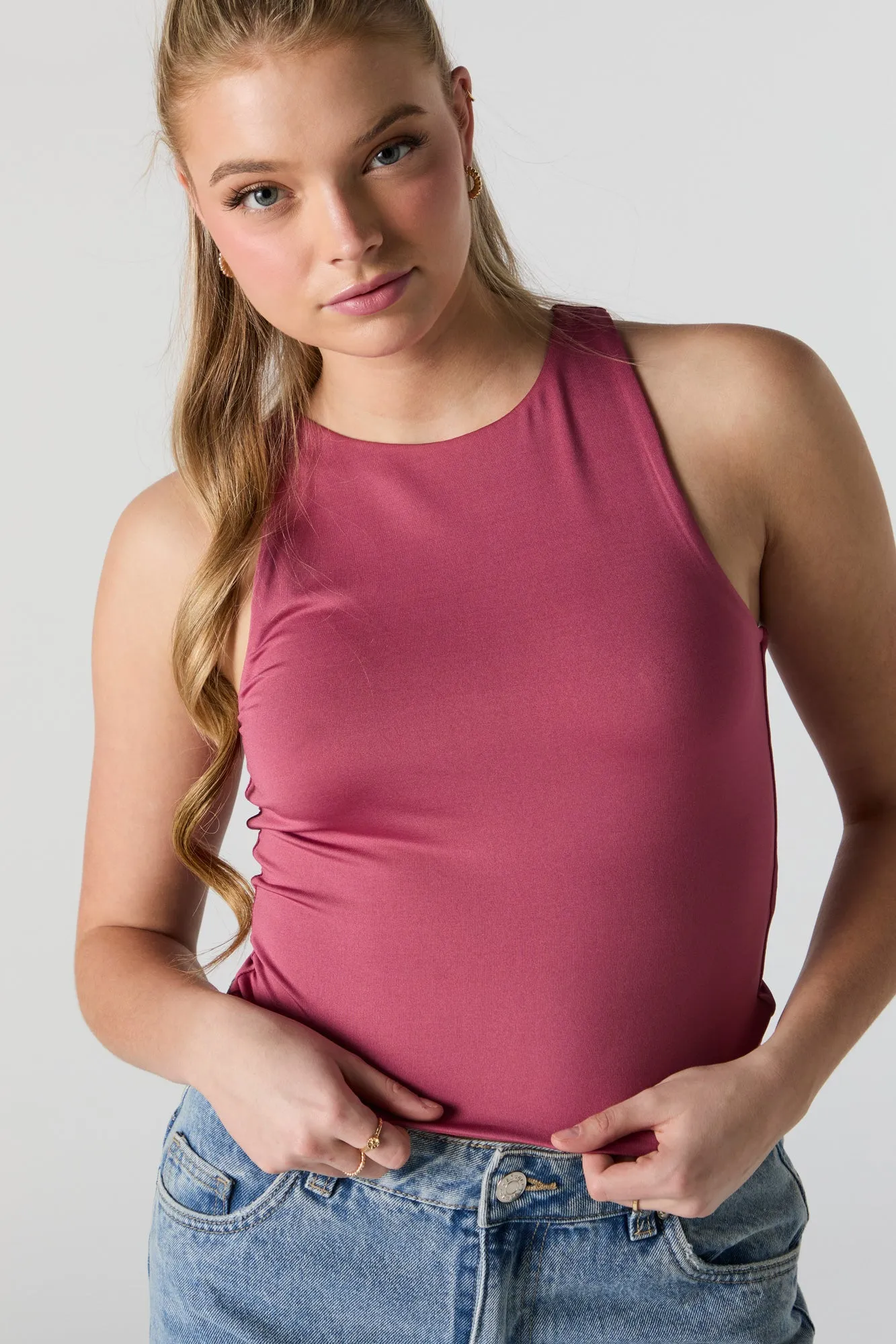 Contour High Neck Tank sold by Urban Planet product image thumbnail 4