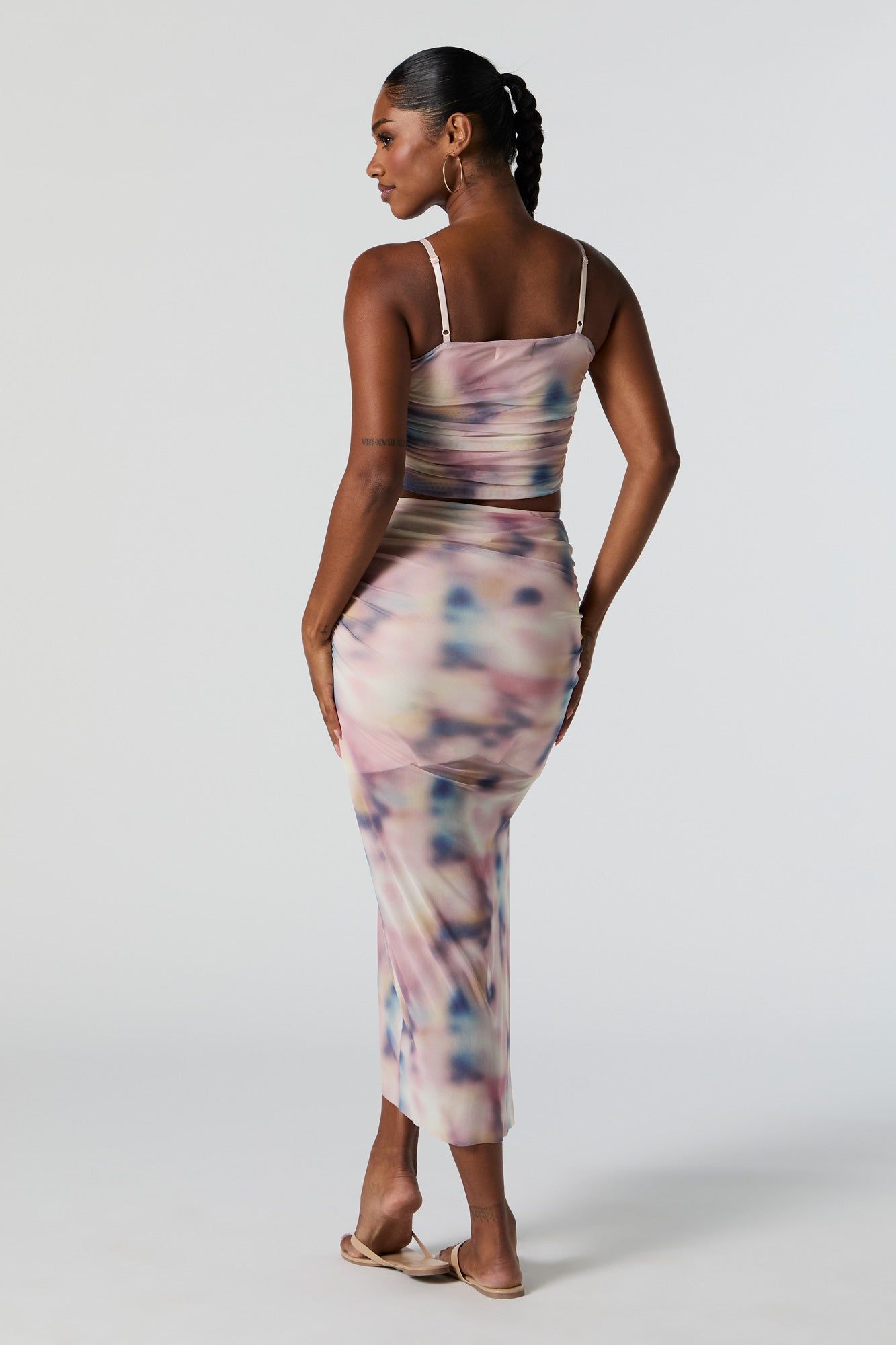 Mesh Ruched Midi Skirt sold by Urban Planet product image thumbnail 3