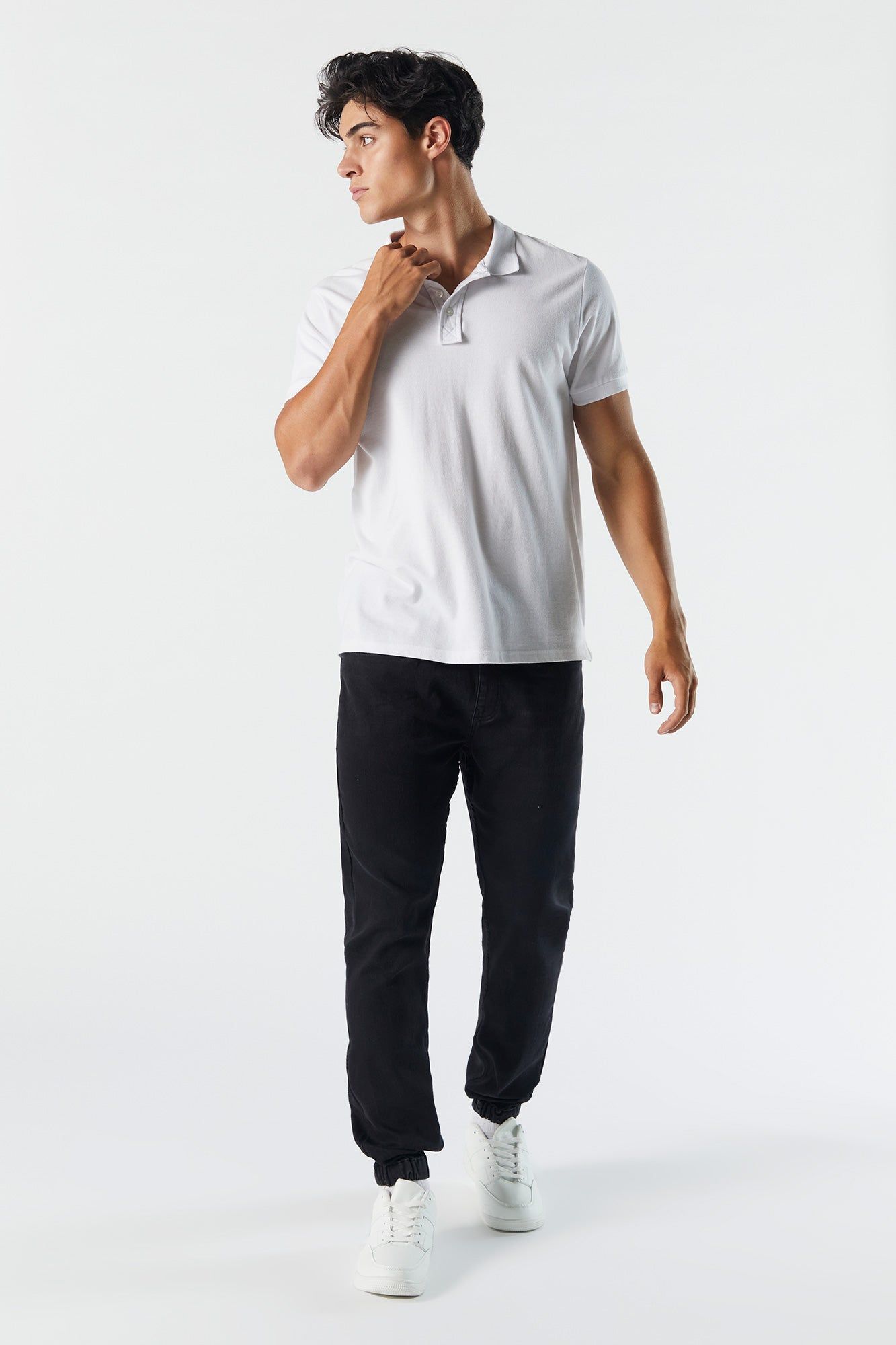 Black Wash Denim Jogger sold by Urban Planet product image thumbnail 2