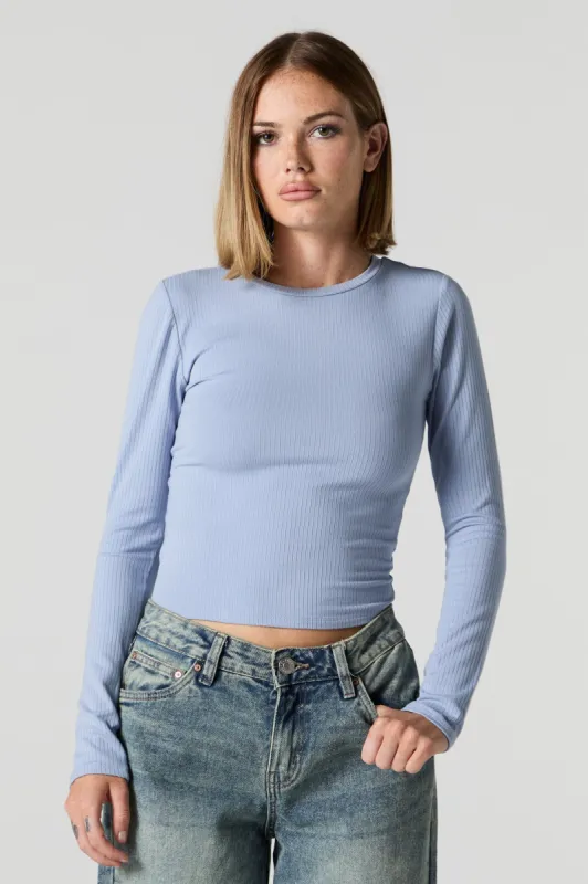 Ribbed Crewneck Long Sleeve Top sold by Urban Planet